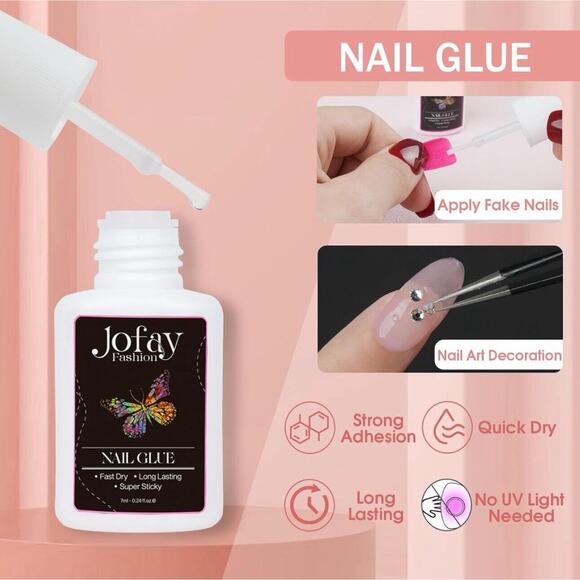 Jofay Fashion 576pcs Press-On Nails Set | Short Acrylic Reusable  Nails w/ Glue - Picture 11 of 11
